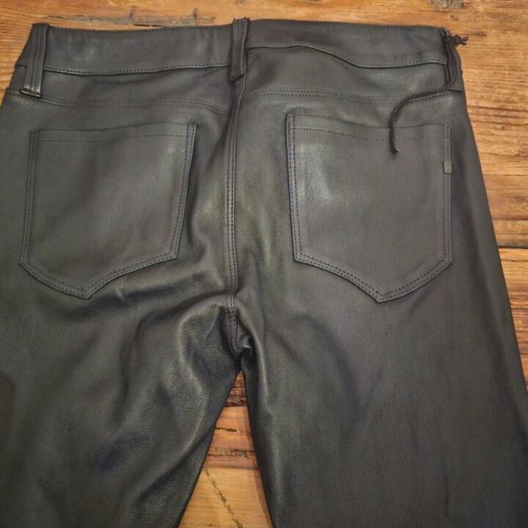 *GENETIC SHYA ZIP LEATHER CIGARETTE PANT COLOR NAVY/BLACK SZ 28 NEW WITH DEFECT - Picture 14 of 16
